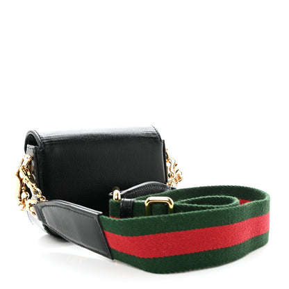 Gucci Azalea Calfskin Web Horsebit 1955 Wallet On Strap Black 3 of 11