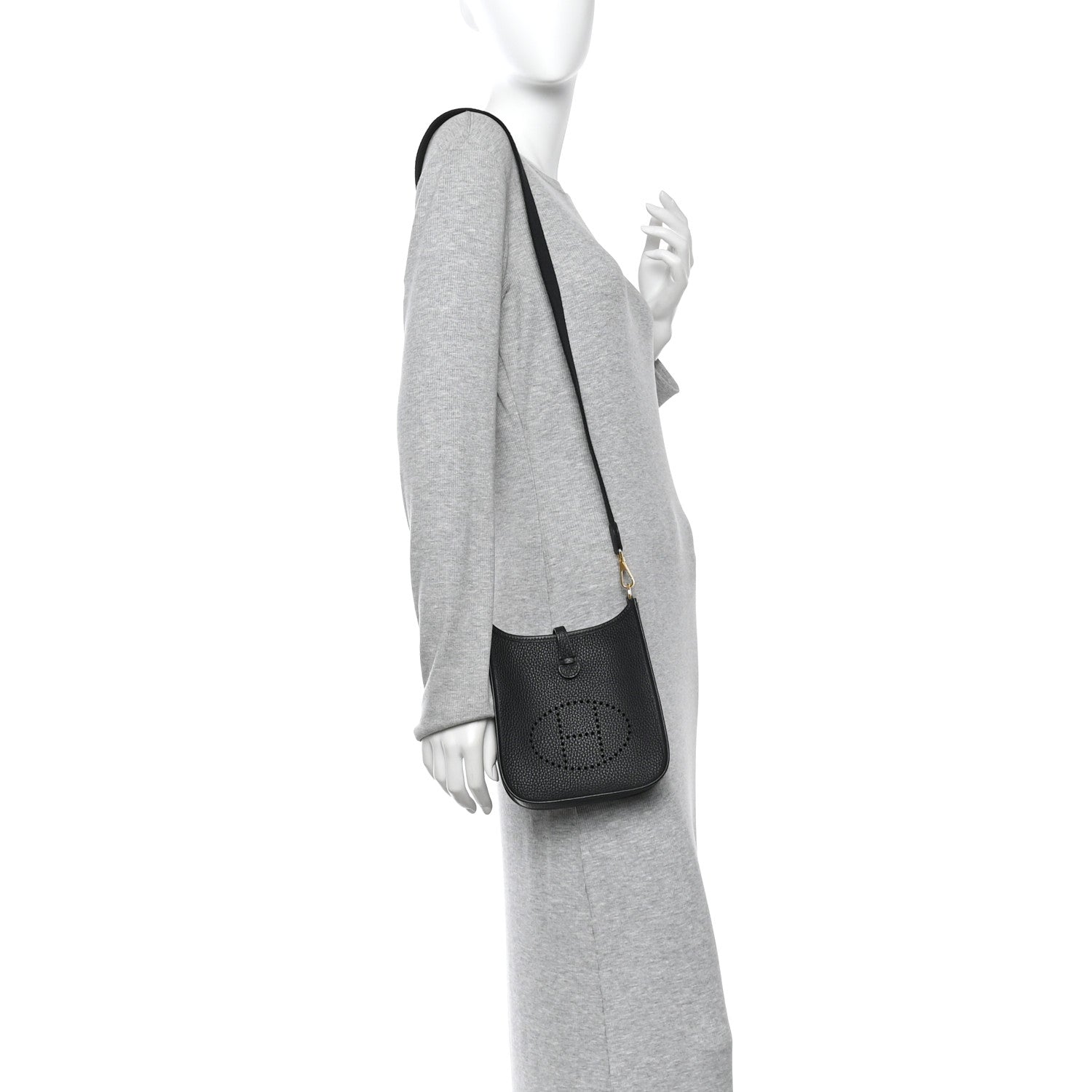 Hermes Taurillon Clemence Evelyne TPM Black 2 of 12