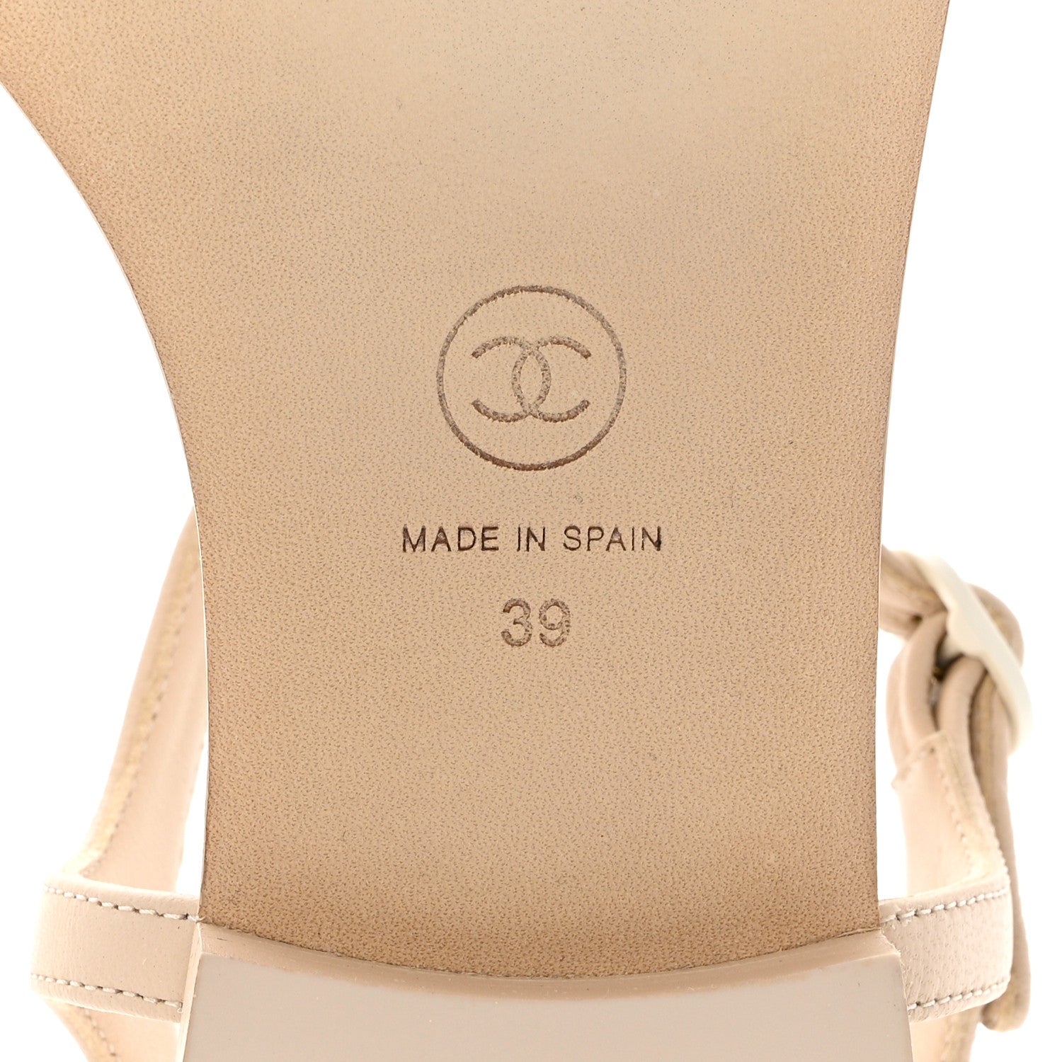 Chanel Lambskin CC Thong Sandals 39 Ivory 8 of 9