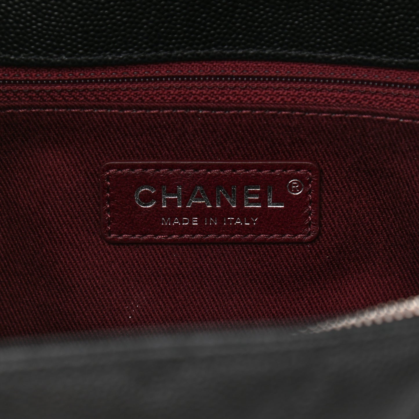 Caviar Chevron Quilted Medium Coco Handle Flap Black