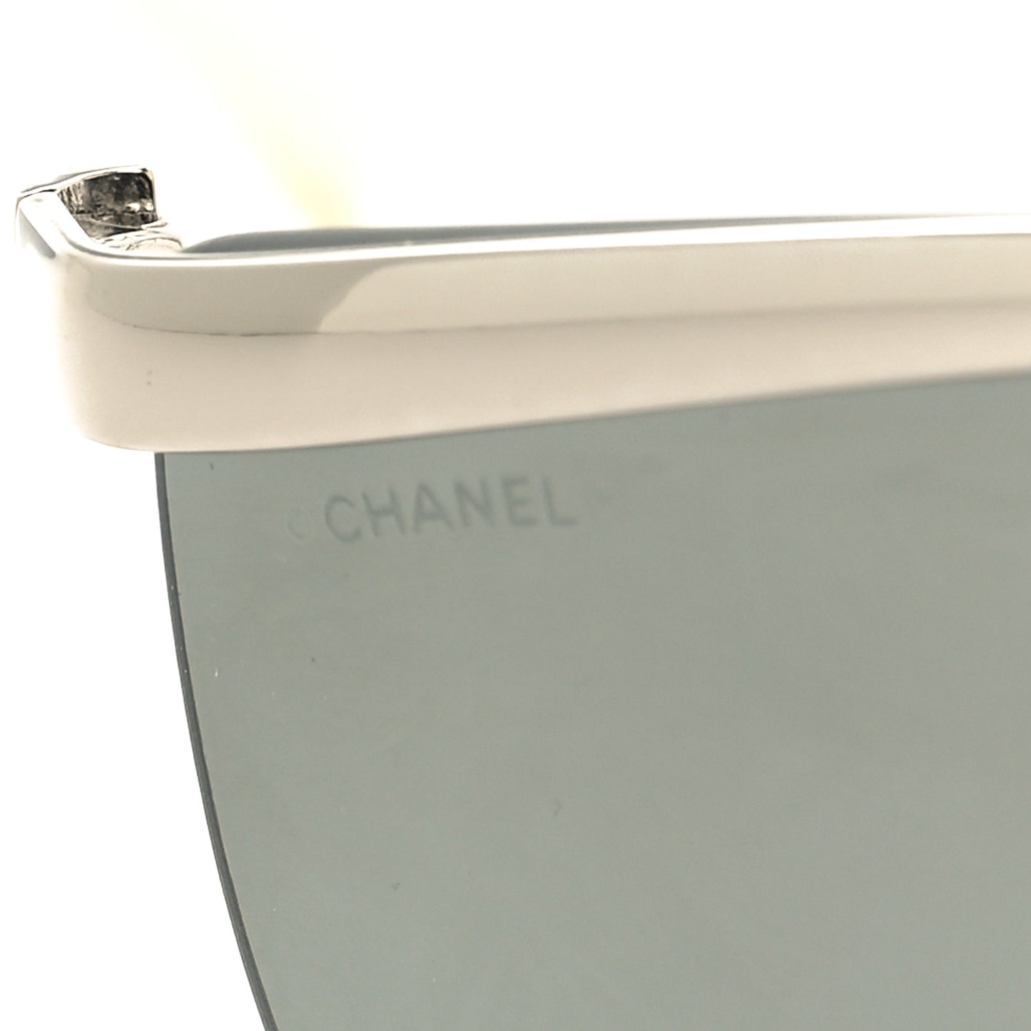 Acetate Shield Sunglasses 71474 Silver White