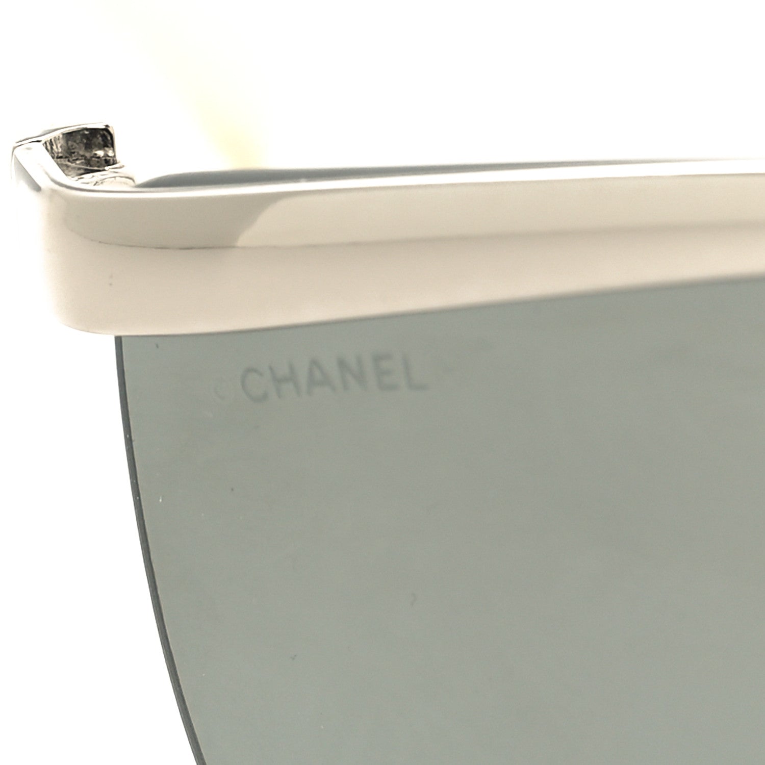 Chanel Acetate Shield Sunglasses 71474 Silver White 7 of 8
