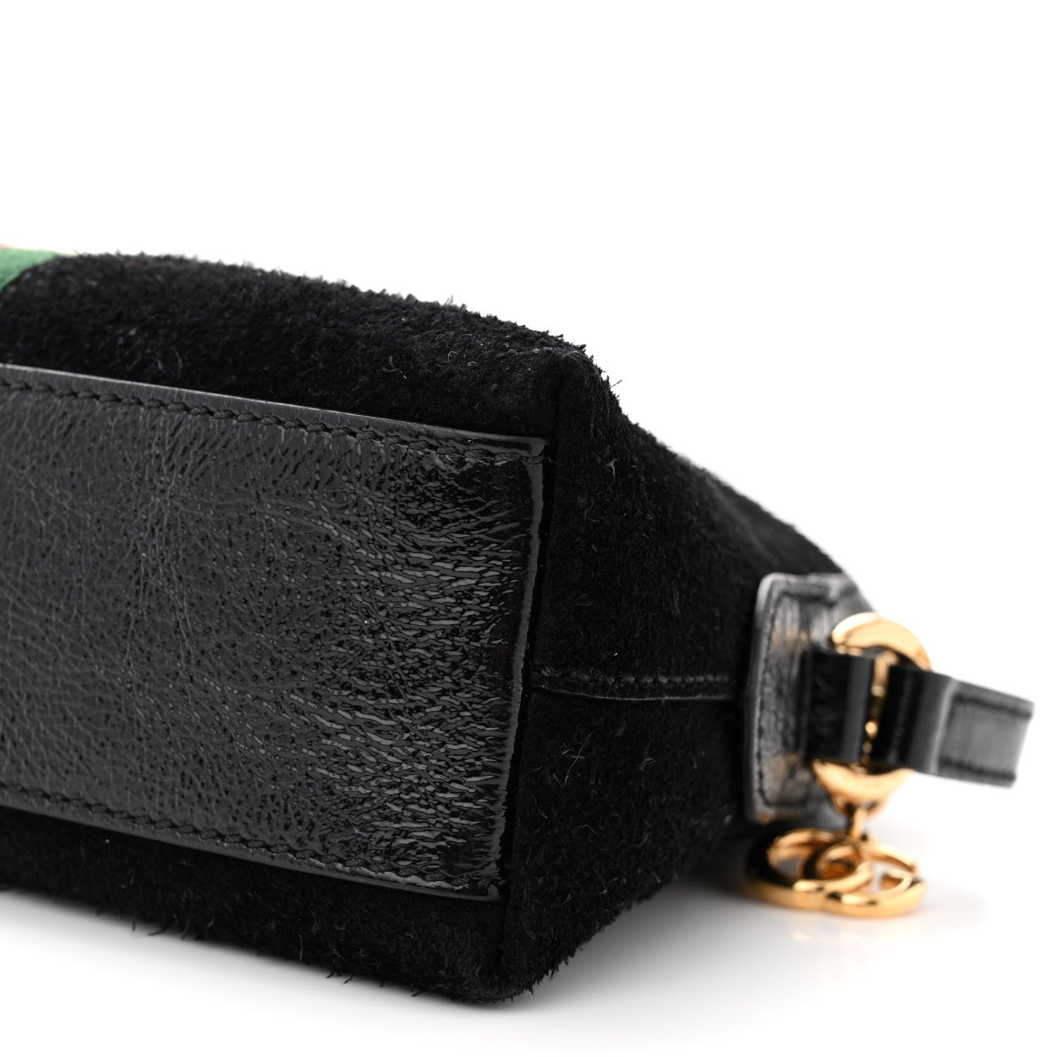 Gucci Suede Patent Web GG Small Ophidia Dome Shoulder Bag Black 10 of 10