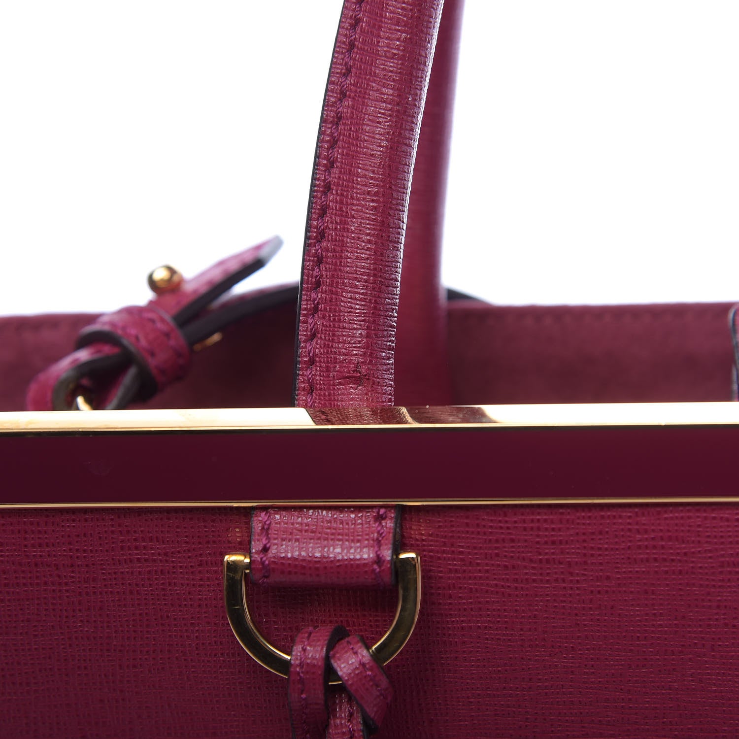 Fendi Vitello Elite Flamingo Regular 2Jours Tote Amarena 15 of 16