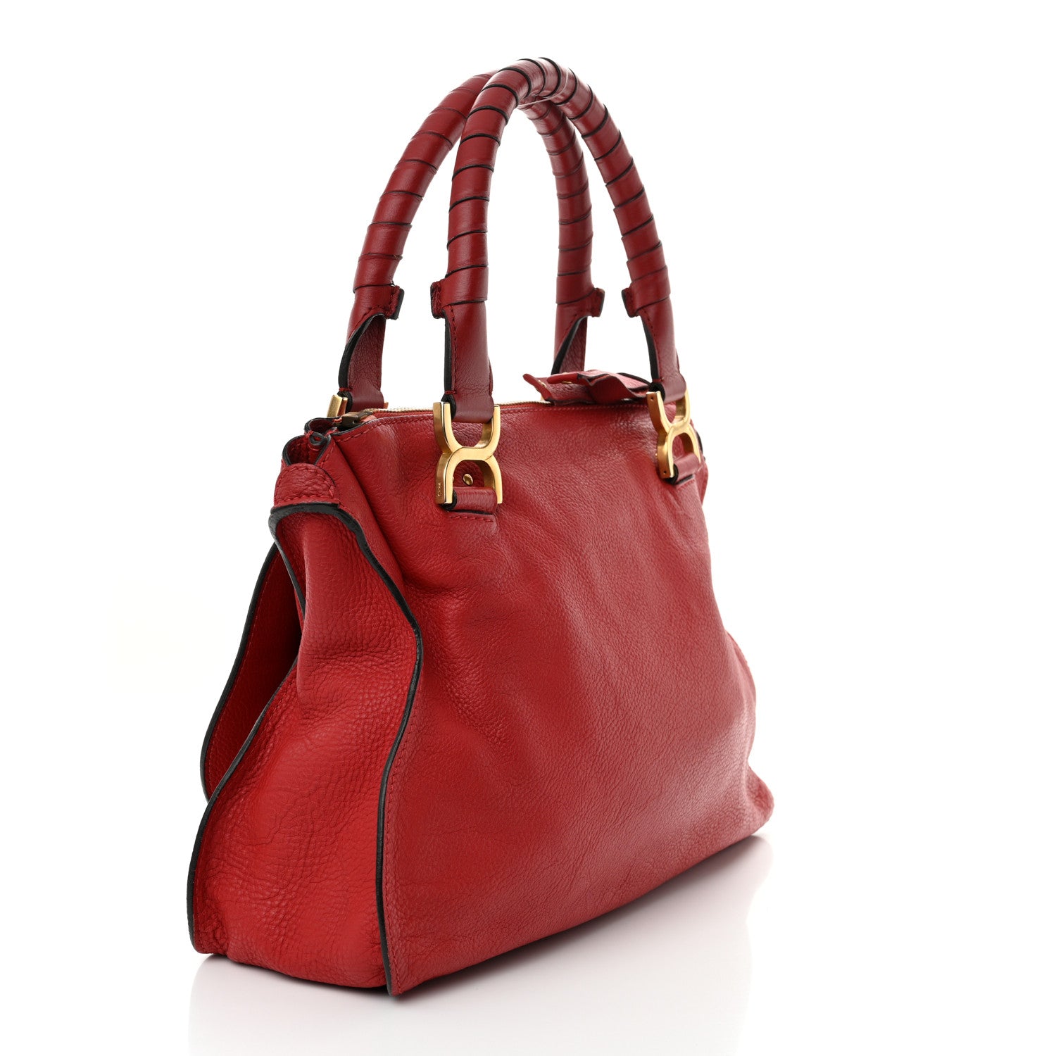Chloe Calfskin Medium Marcie Satchel Peony Red 3 of 12