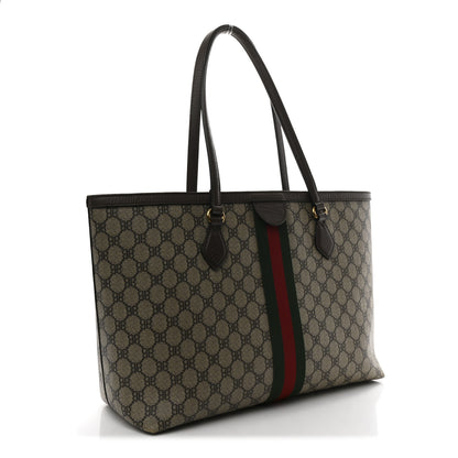 Gucci X BALENCIAGA BB Supreme Monogram Web Graffiti Medium Ophidia Shopping Tote Beige New Acero 3 of 10