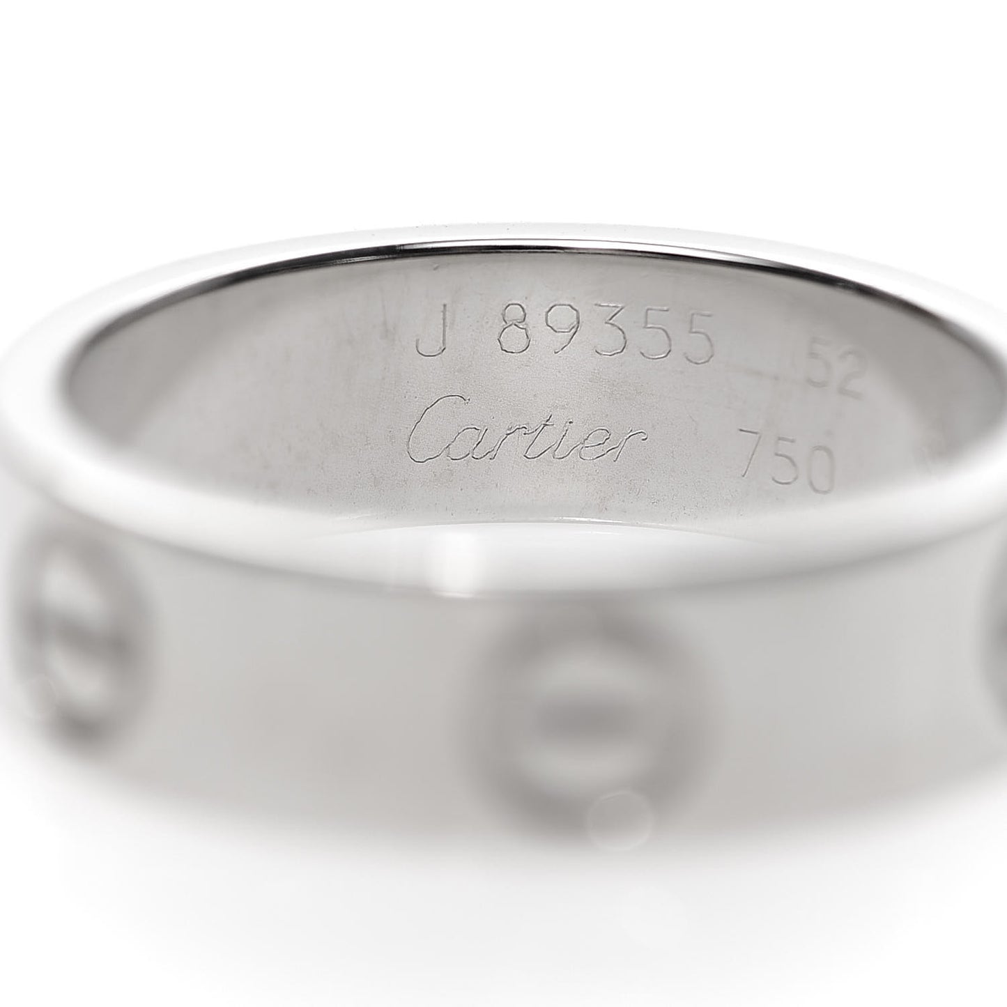 18K White Gold 5.5mm LOVE Ring 52 6