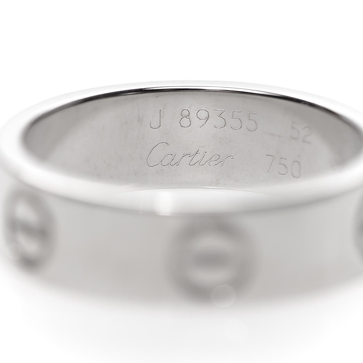 Cartier 18K White Gold 5.5mm LOVE Ring 52 6 4 of 6