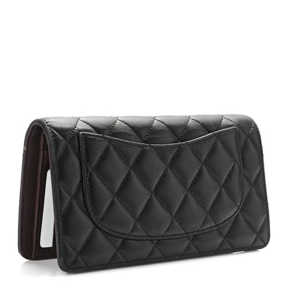 Chanel Lambskin Quilted Yen Wallet Black 3 of 8