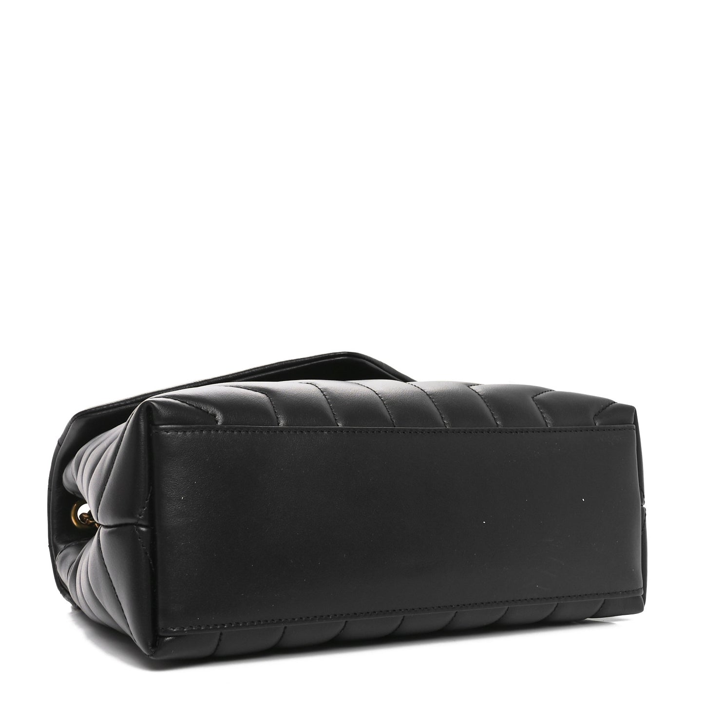 Calfskin Y Quilted Monogram Small Loulou Chain Satchel Black