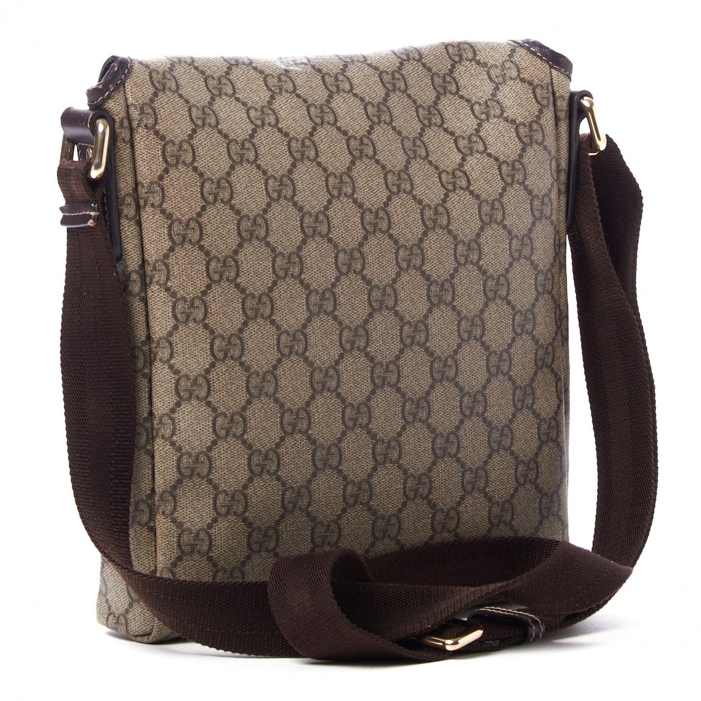GG Plus Monogram Small Flap Messenger Bag Beige Dark Brown