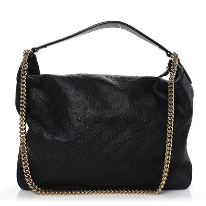 Gucci Guccissima Signature Large Linea A Hobo Black 1 of 9