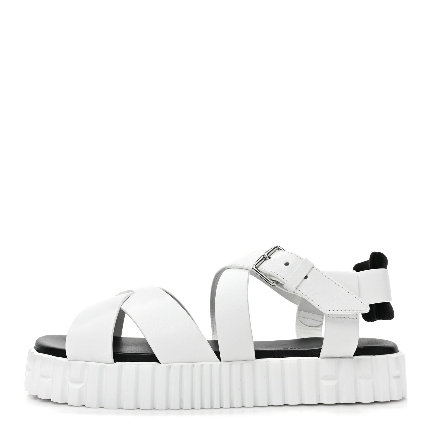 Hermes Calfskin Womens Everest Sandals 38 White 1 of 11