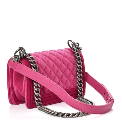 Chanel Velvet Quilted Small Boy Flap Fuchsia 3 of 8