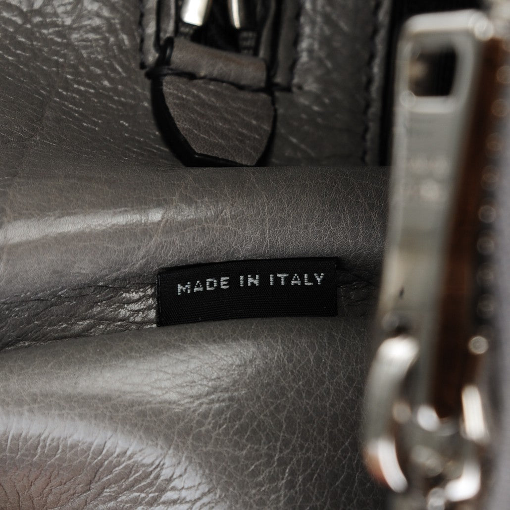 Glace Calf Twin Pocket Tote Marmo