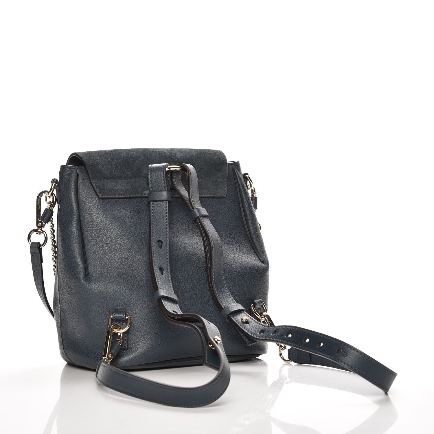 Chloe Suede Calfskin Small Faye Backpack Silver Blue 3 of 8