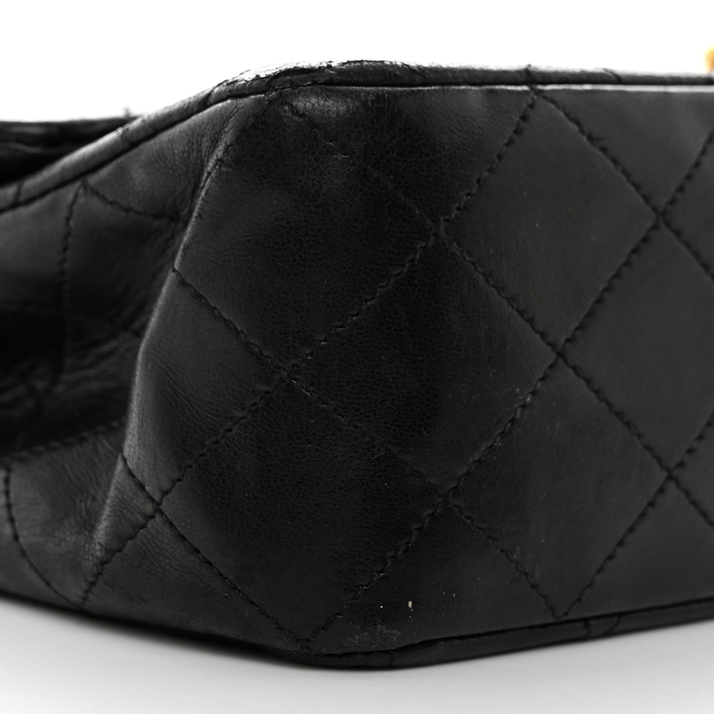 Lambskin Quilted Medium Double Flap Black
