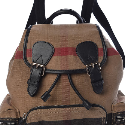Burberry Canvas Mega Check Medium Rucksack Backpack Black 7 of 9
