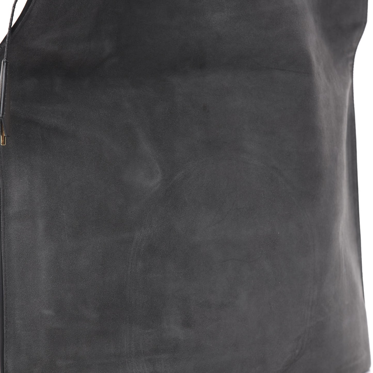 Suede Large Alix Padlock Zip Shoulder Bag Grey