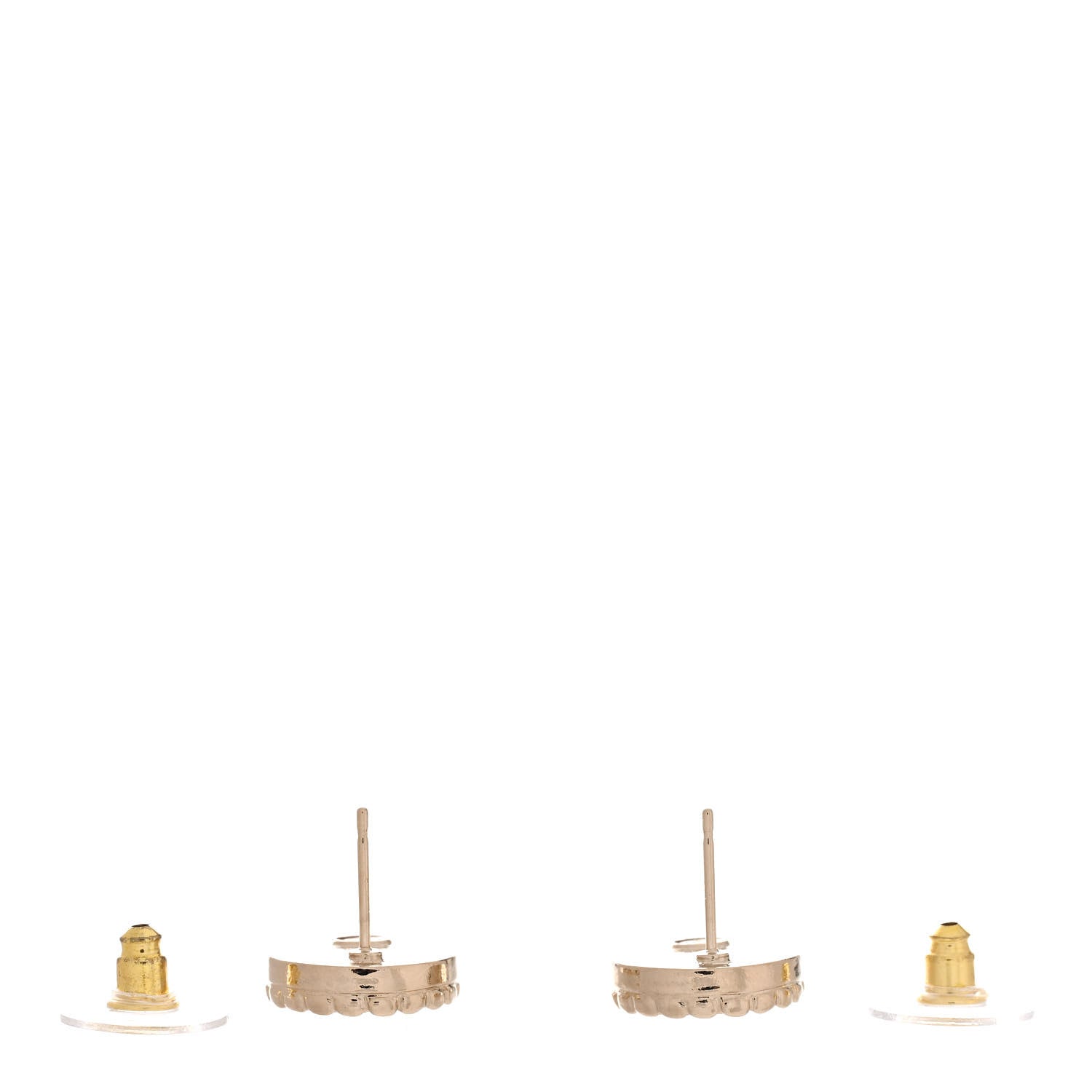 Chanel Round CC Stud Earrings Gold Silver 3 of 5