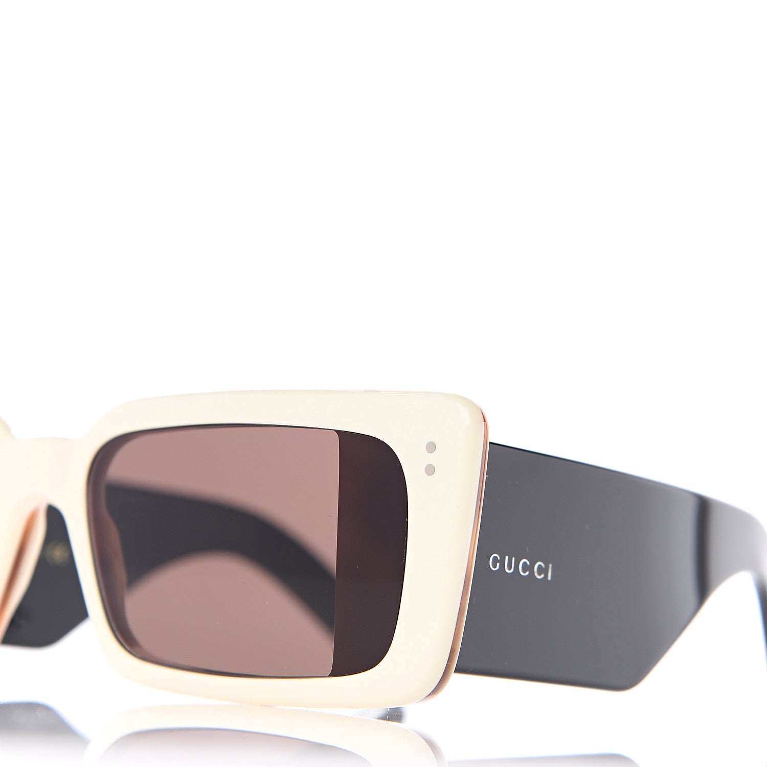 Gucci Acetate Rectangular Flap GG0543S Sunglasses White Black 7 of 8