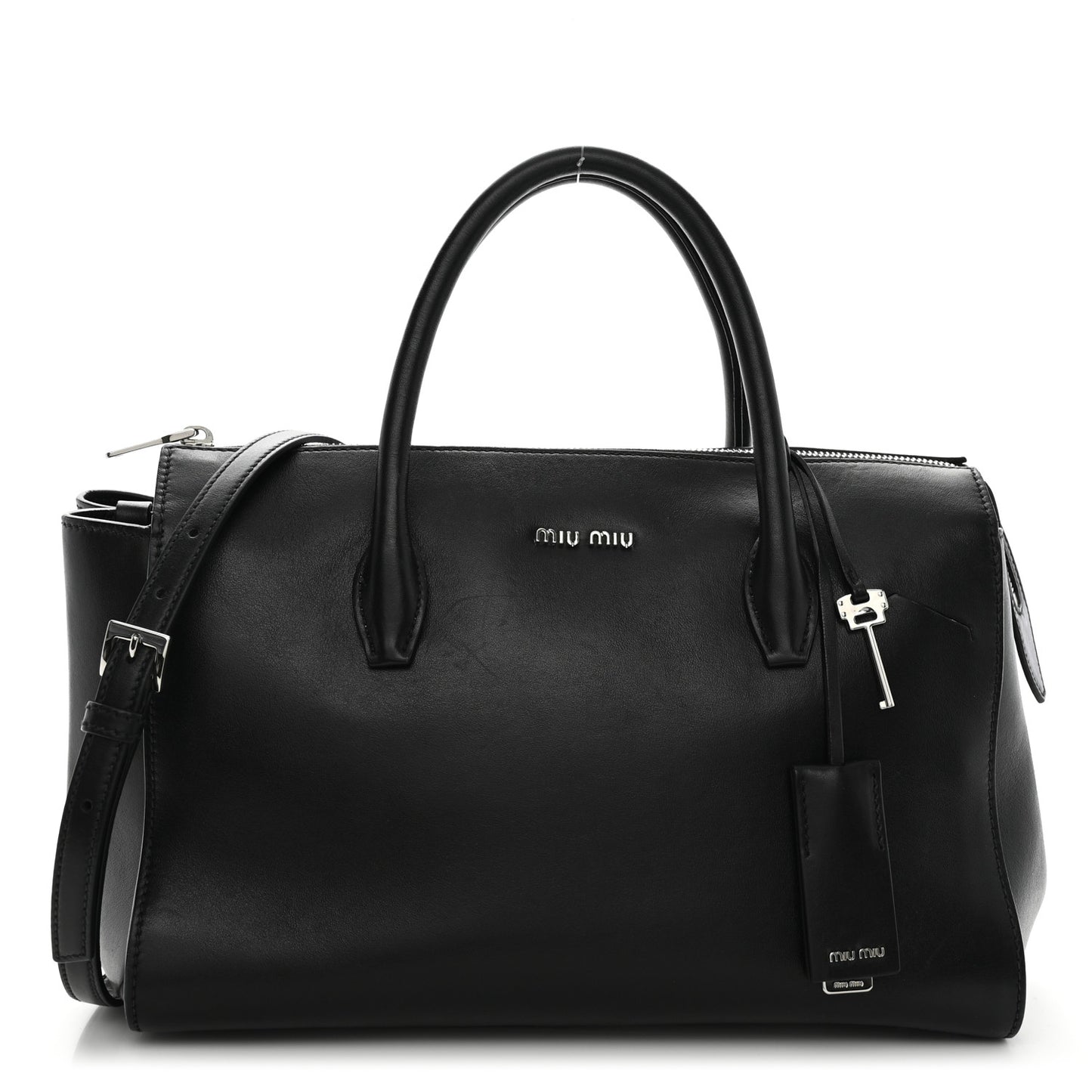 Soft Calfskin Top Handle Satchel Black