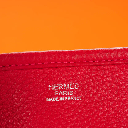 Hermes Taurillon Clemence Evelyne III PM Rouge Garance 7 of 10