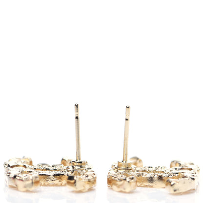 Chanel Metal Textured CC Earrings Gold 5 of 6