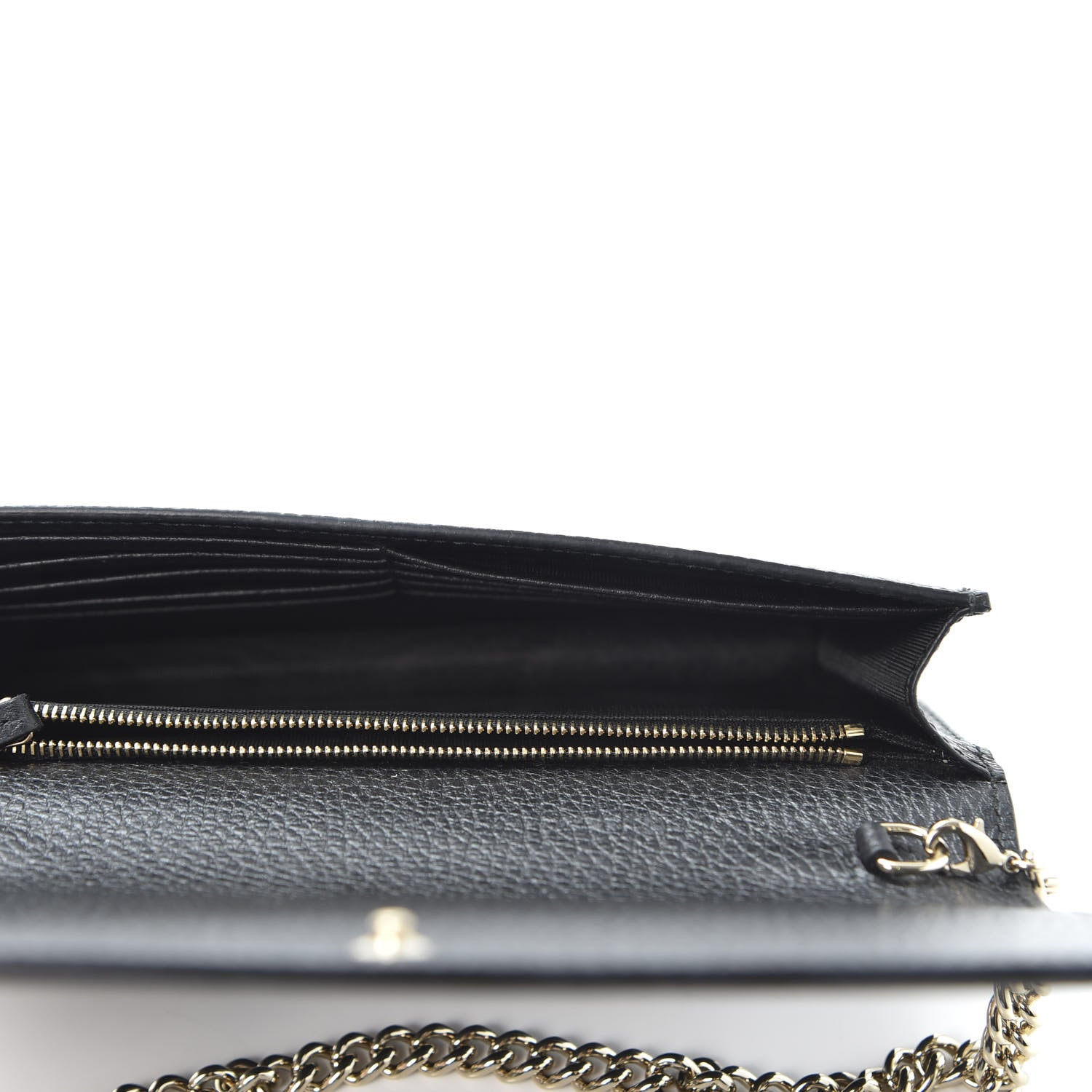Gucci Dollar Calfskin Medium Betty Chain Wallet Black 4 of 10