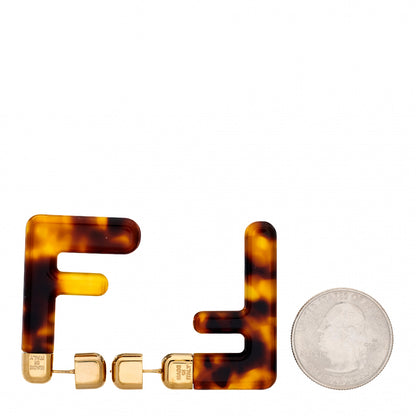 Fendi Plexiglass F Earrings Brown 2 of 6