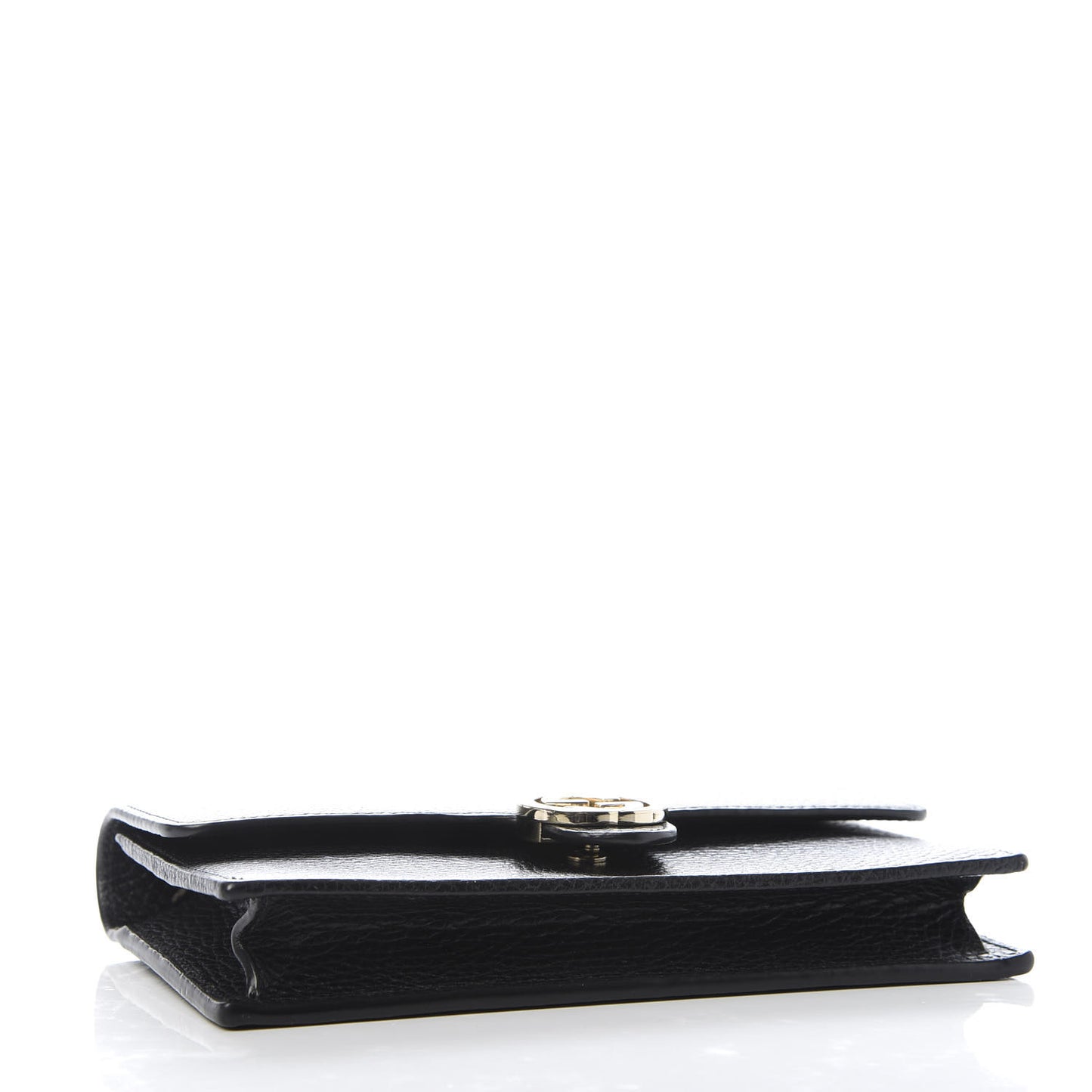 Dollar Calfskin Interlocking G Chain Wallet Black