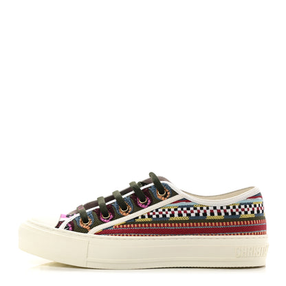 Christian Dior Canvas Ethnic Embroidered Womens Walk'N'Dior Low Top Sneakers 39.5 Fuchsia 1 of 8