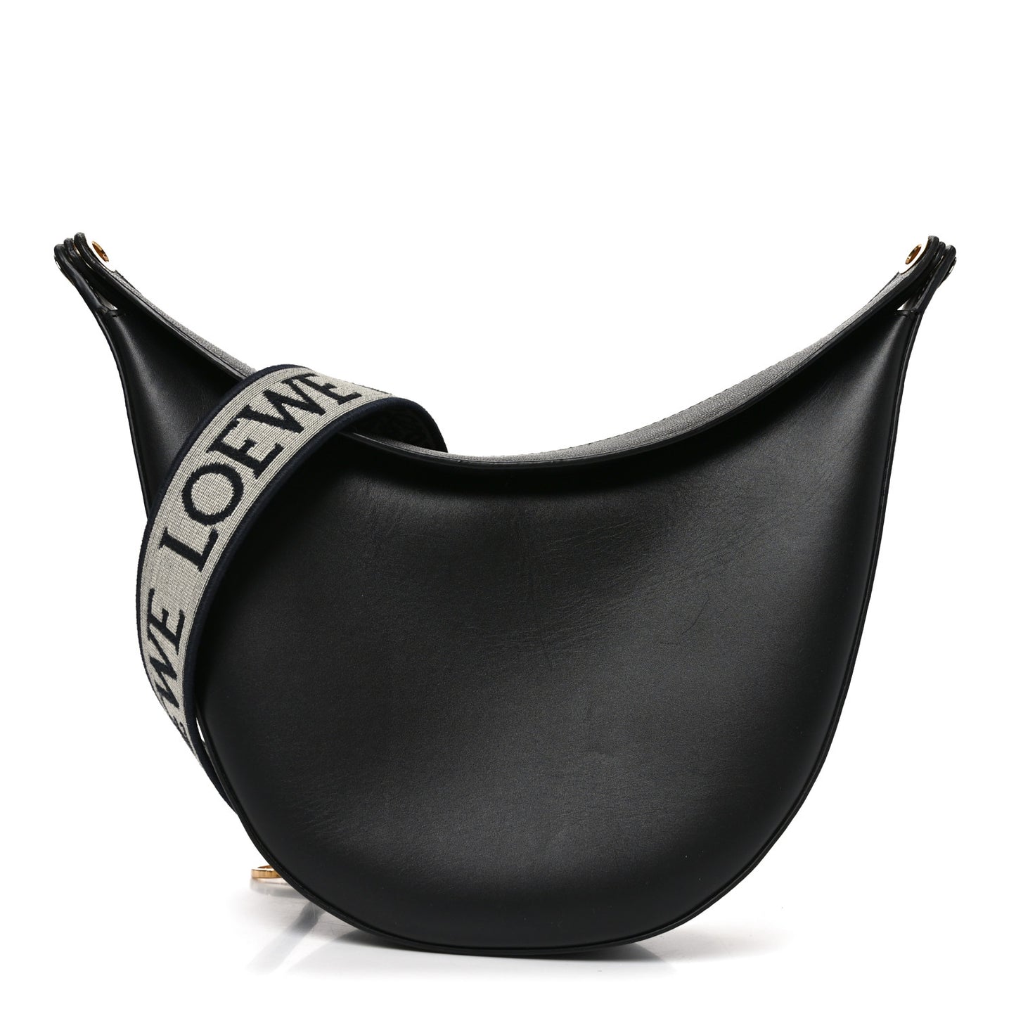 Satin Calfskin Jacquard Luna Bag Black