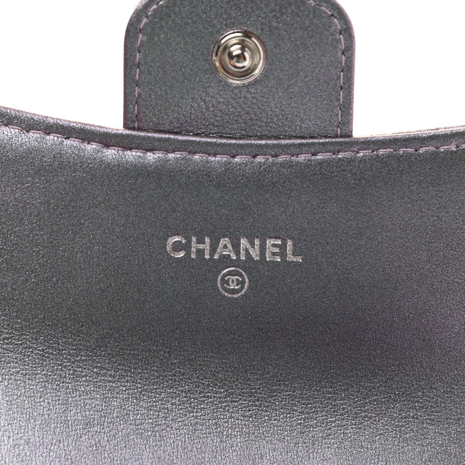Chanel Iridescent Lambskin Quilted Reissue Flap Card Holder Light Purple 6 of 8