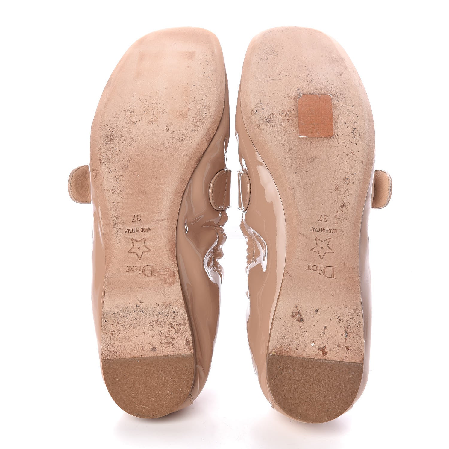 Christian Dior Patent Baby-D Ballet Flats 37 Nude 5 of 12