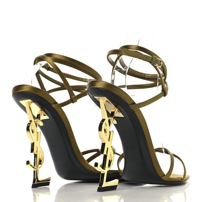 Saint Laurent Crepe Satin Opyum 110 Sandals 41 Cuba Gold 5 of 9