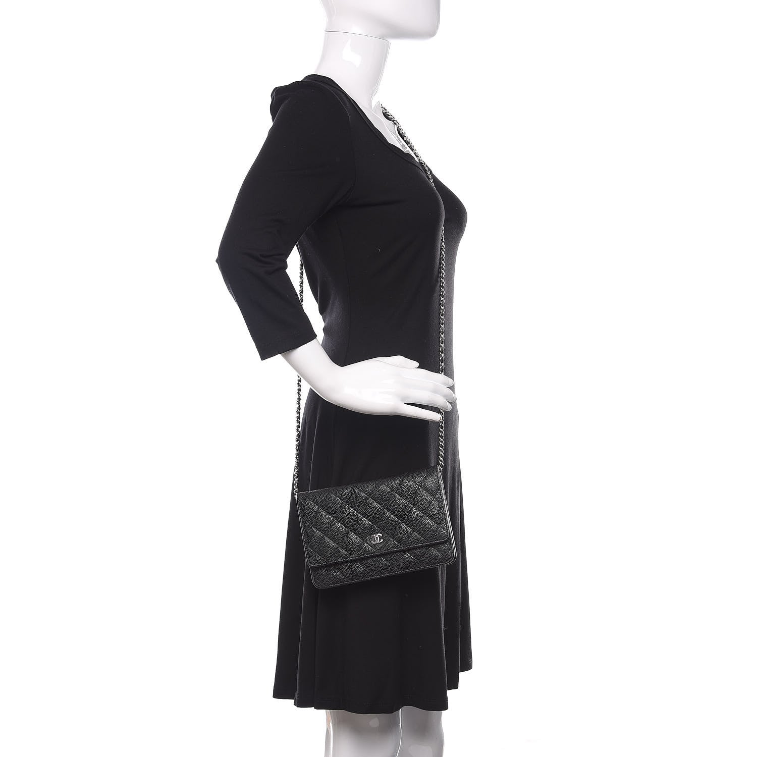 Chanel Caviar Quilted Wallet On Chain WOC Black 2 of 11