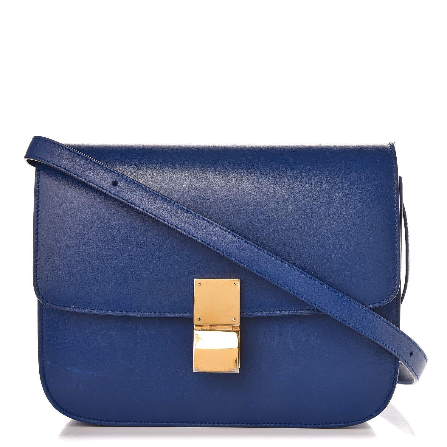 Celine Box Calfskin Medium Classic Box Flap Bag Indigo 1 of 16