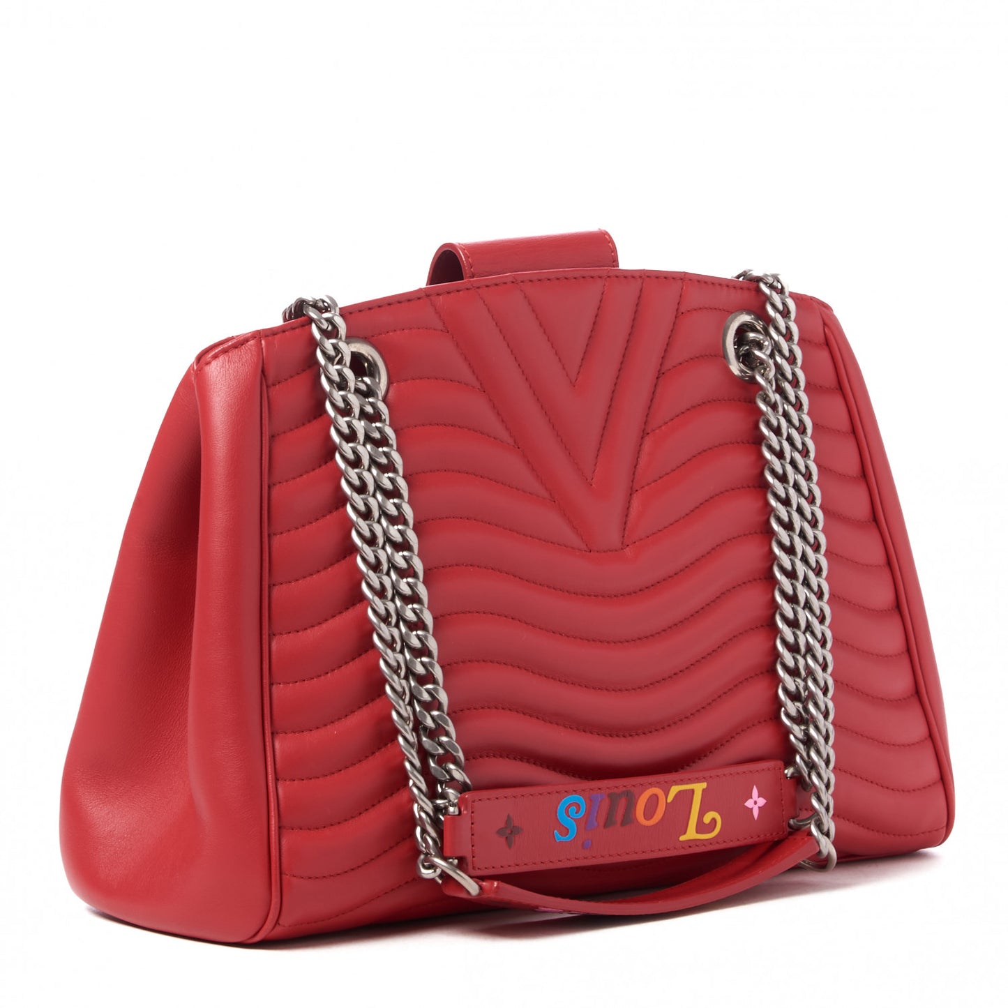 Calfskin New Wave Chain Tote Ecarlate