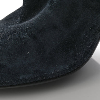 Chanel Suede Calfskin Fabric Short Boots 40.5 Blue 16 of 17