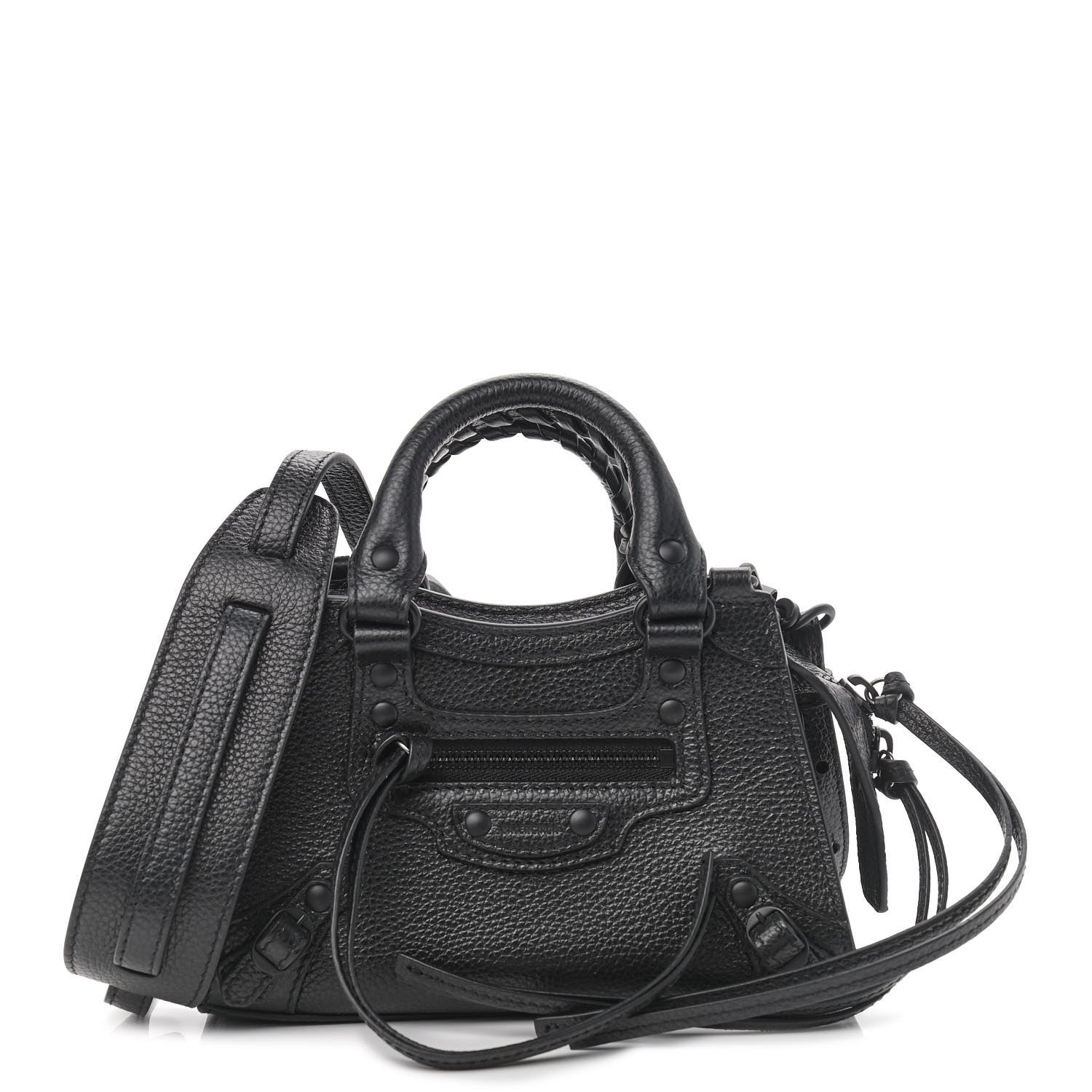 Balenciaga Grained Calfskin Neo Classic Black Hardware Nano City Crossbody Black 1 of 9
