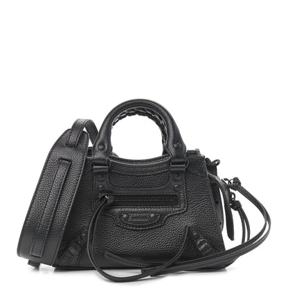 Balenciaga Grained Calfskin Neo Classic Black Hardware Nano City Crossbody Black 1 of 9