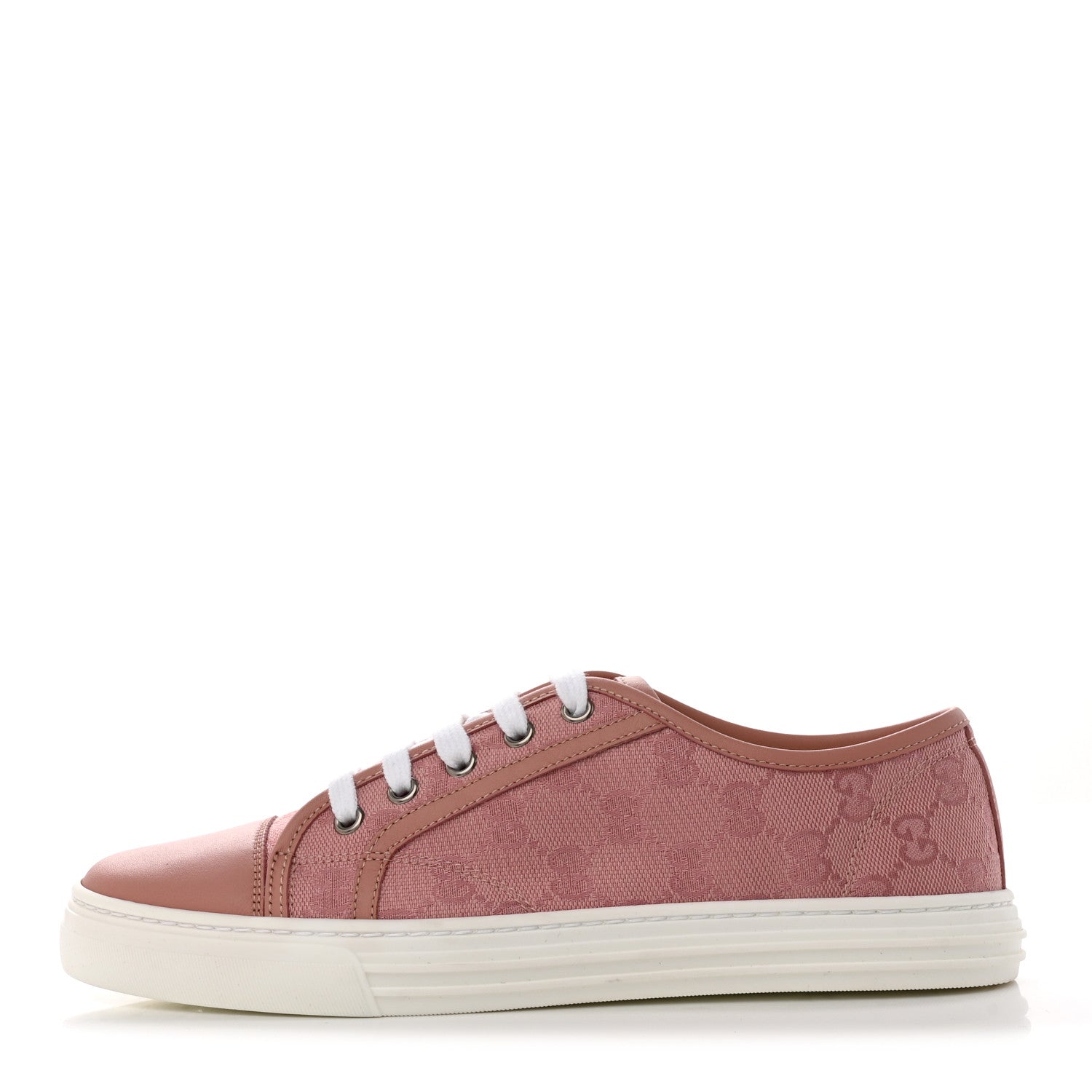Gucci GG Monogram Calfskin Womens Low Top Sneakers 38.5 Pink Soft Pink 1 of 9
