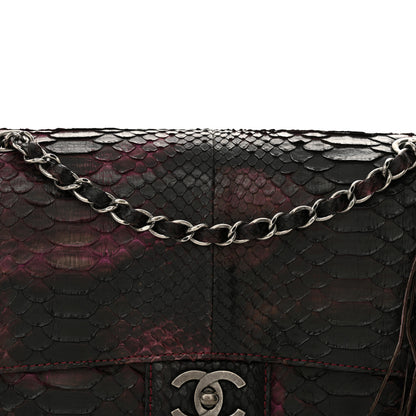 Chanel Snakeskin Soho Tassel Medium Flap Dark Pink Black 8 of 12