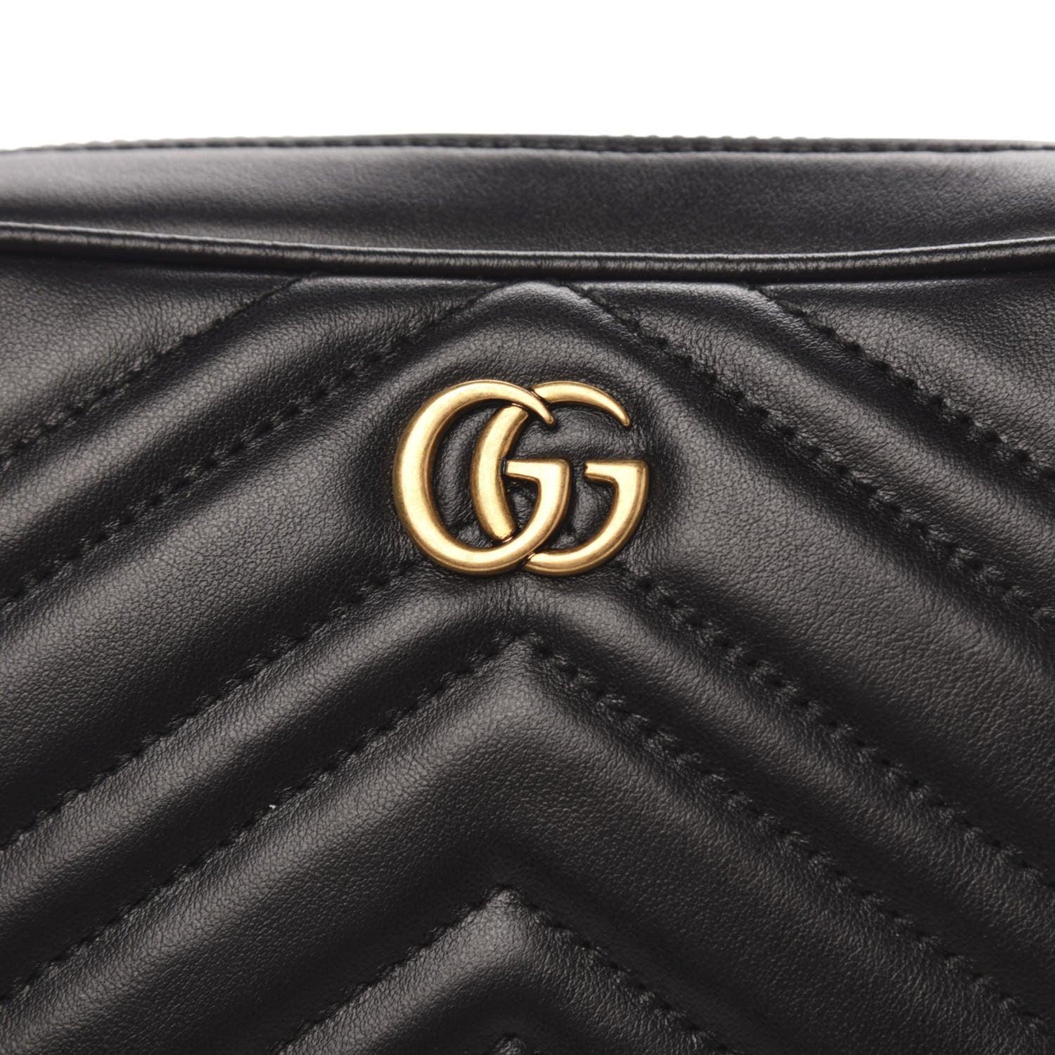 Gucci Calfskin Matelasse Mens GG Marmont Belt Bag 80 32 Black 8 of 10