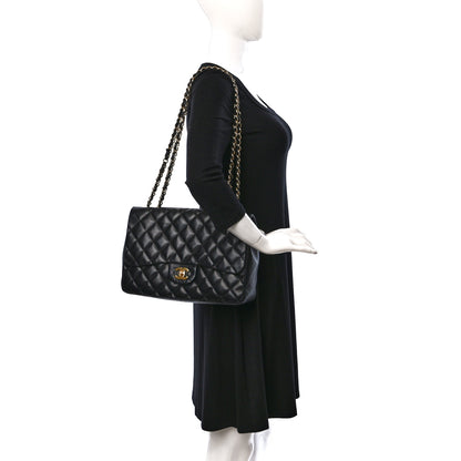 Chanel Lambskin Quilted Jumbo Single Flap Black 2 of 15