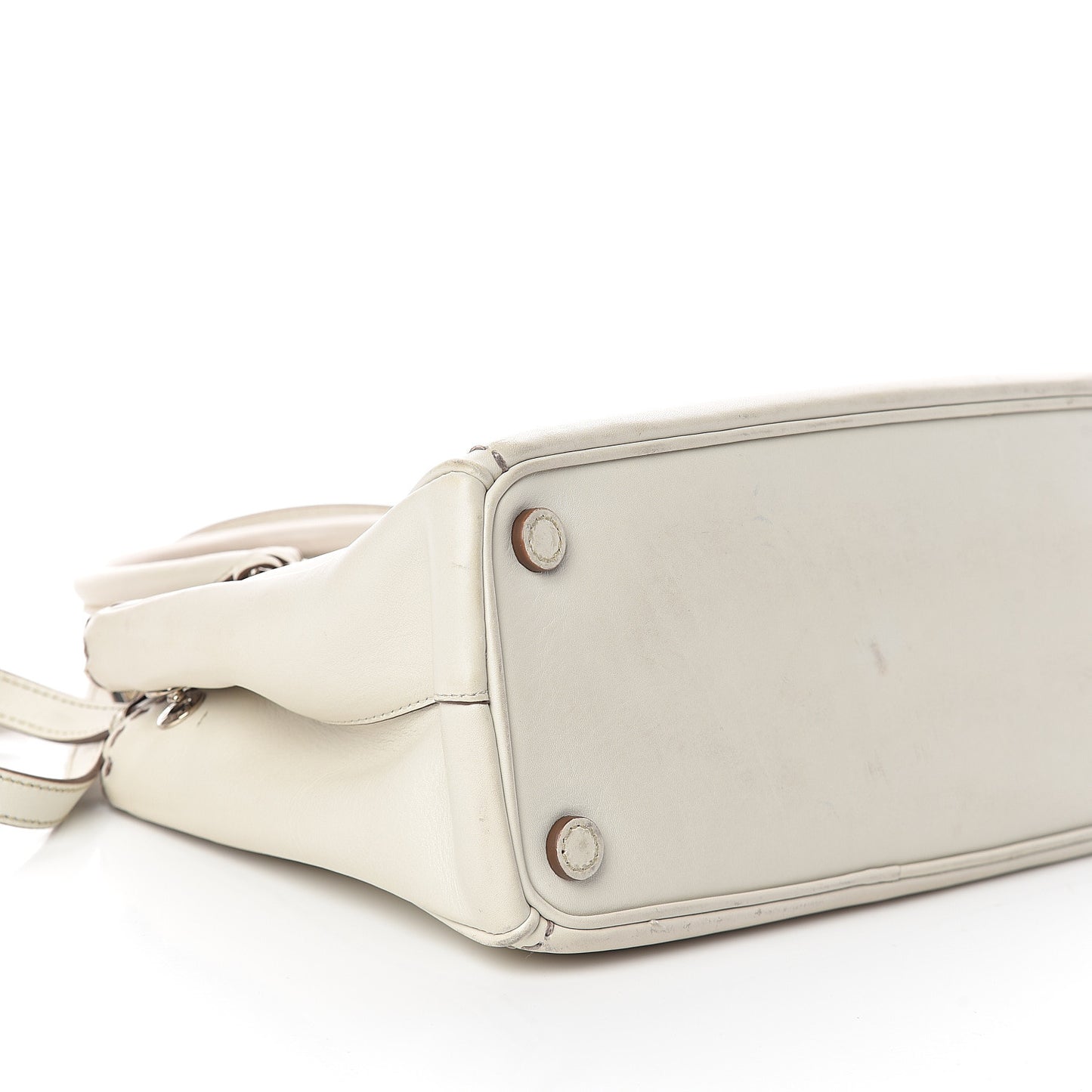 City Calf Hand Stitched Small Galleria Double Zip Tote Talco