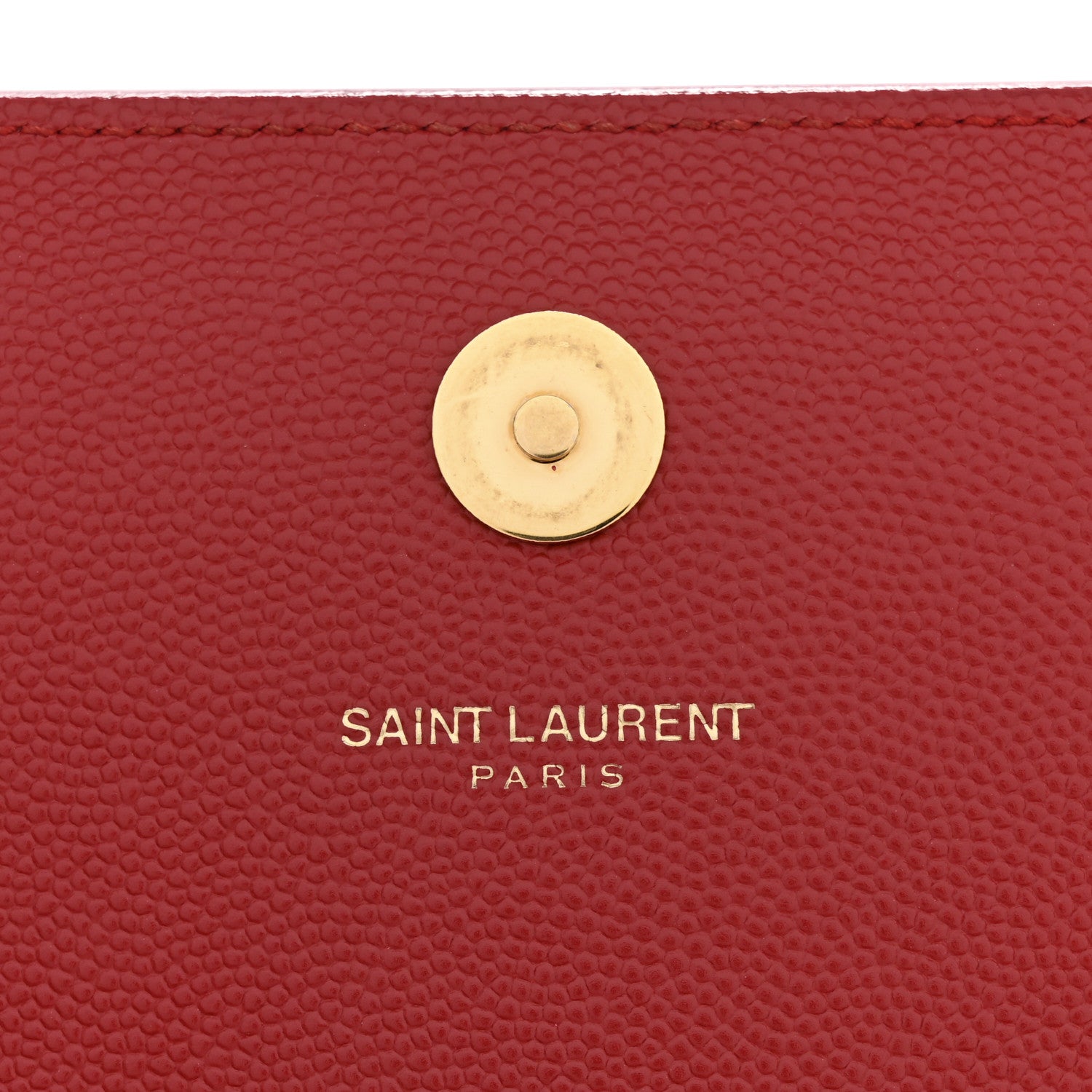 Saint Laurent Grain De Poudre Classic Monogram Kate Clutch New Red 6 of 13