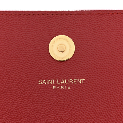 Saint Laurent Grain De Poudre Classic Monogram Kate Clutch New Red 6 of 13