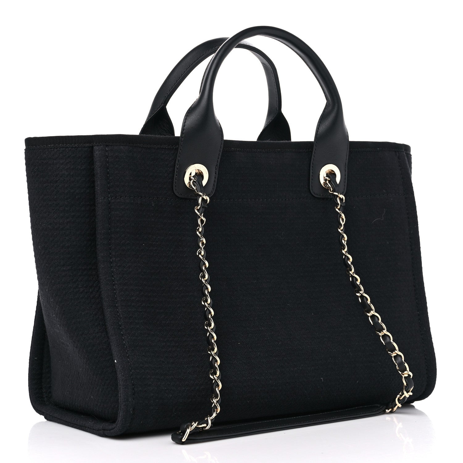 Chanel Mixed Fibers Small Deauville Tote Black 4 of 11